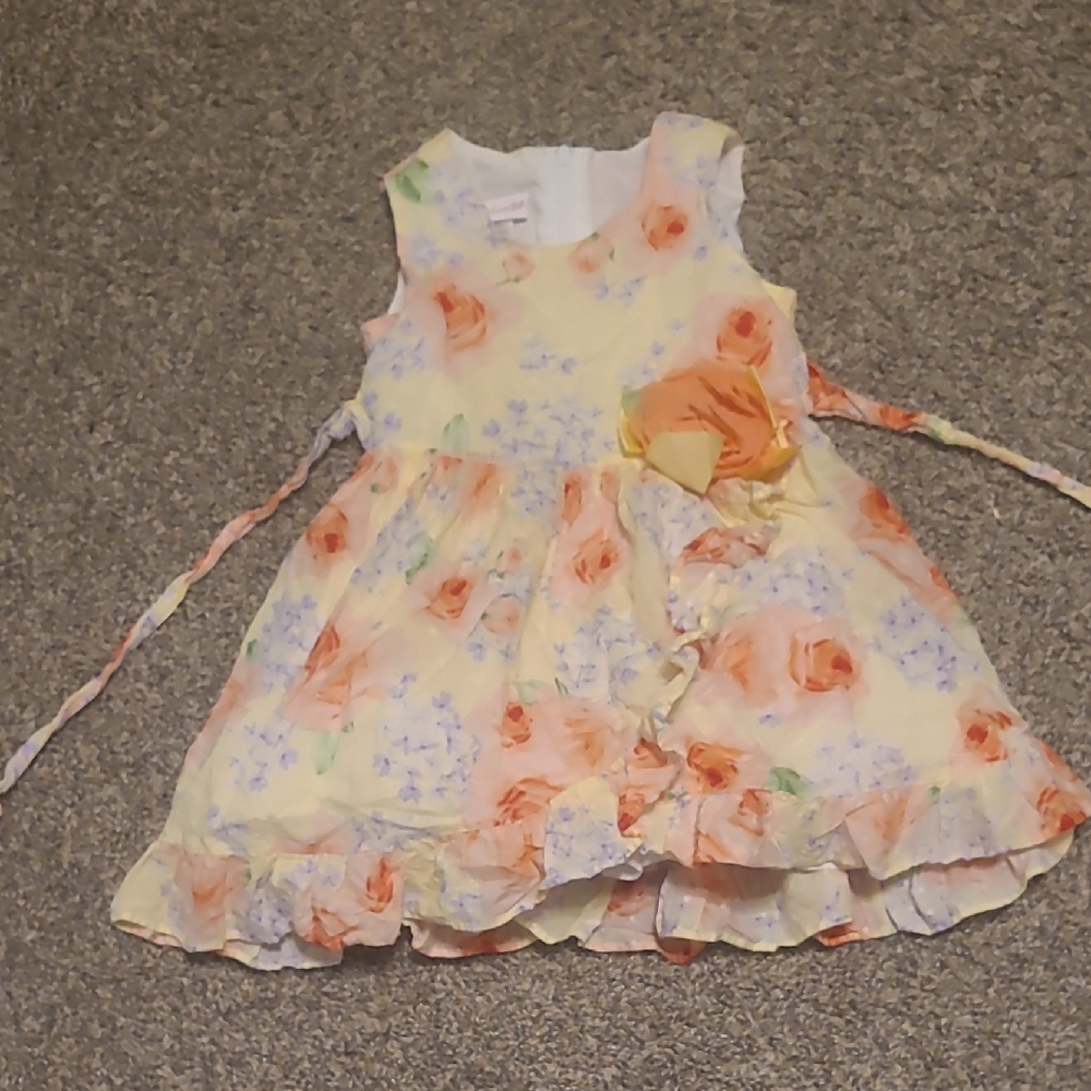 Bonnie Jean Yellow and Orange Floral Dress